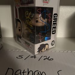 Signed Greed Funko Pop W Cert From FMAB