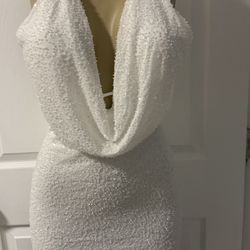 White Ivory Beaded Dress 