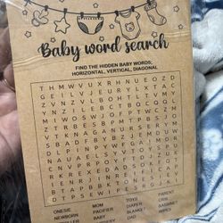 Baby Search Word 24 Sheets Gender Reveal/ Baby shower