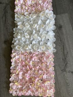 Pink And White Fake Flower Panels
