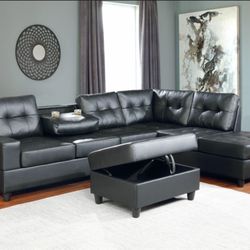 Sectional With Ottoman Available For Immediate Delivery 