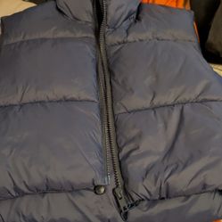 Blue Crop Puffer Vest