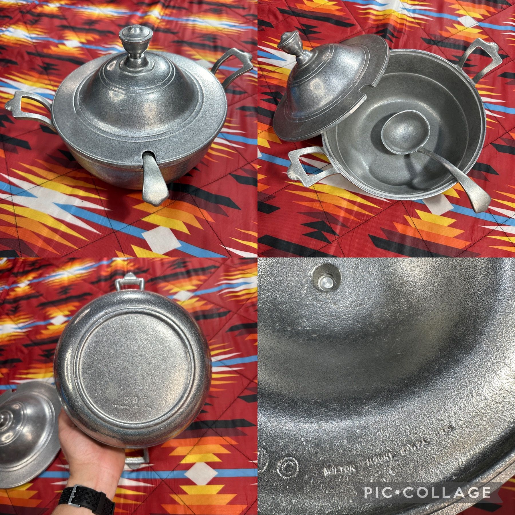 Vintage Wilton Mount Joy PA Armetale Pewter RWP Soup Tureen With Lid & Ladle
