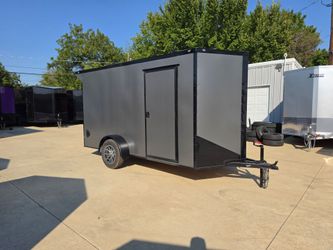 2027 New 6x12 SA Screwless Enclosed Trailer | Blackout | Spoiler Package |.08 Exterior | 1272 (gray)