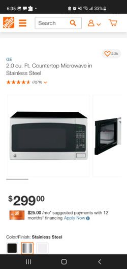 GE 2.0 cu. Ft. Countertop Microwave in Stainless Steel

