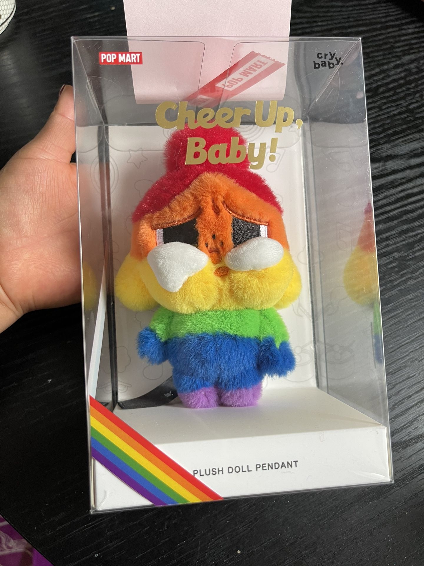NEW - SEALED Pop Mart Cry Baby Cheer Up, Baby Series Plush Doll Pride Rainbow