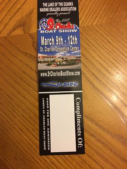 Tickets to the Saint Charles boat show