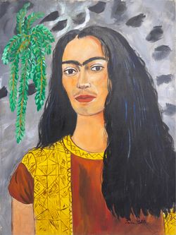 Hand painted oil on canvas signed Frida picasso matisse era