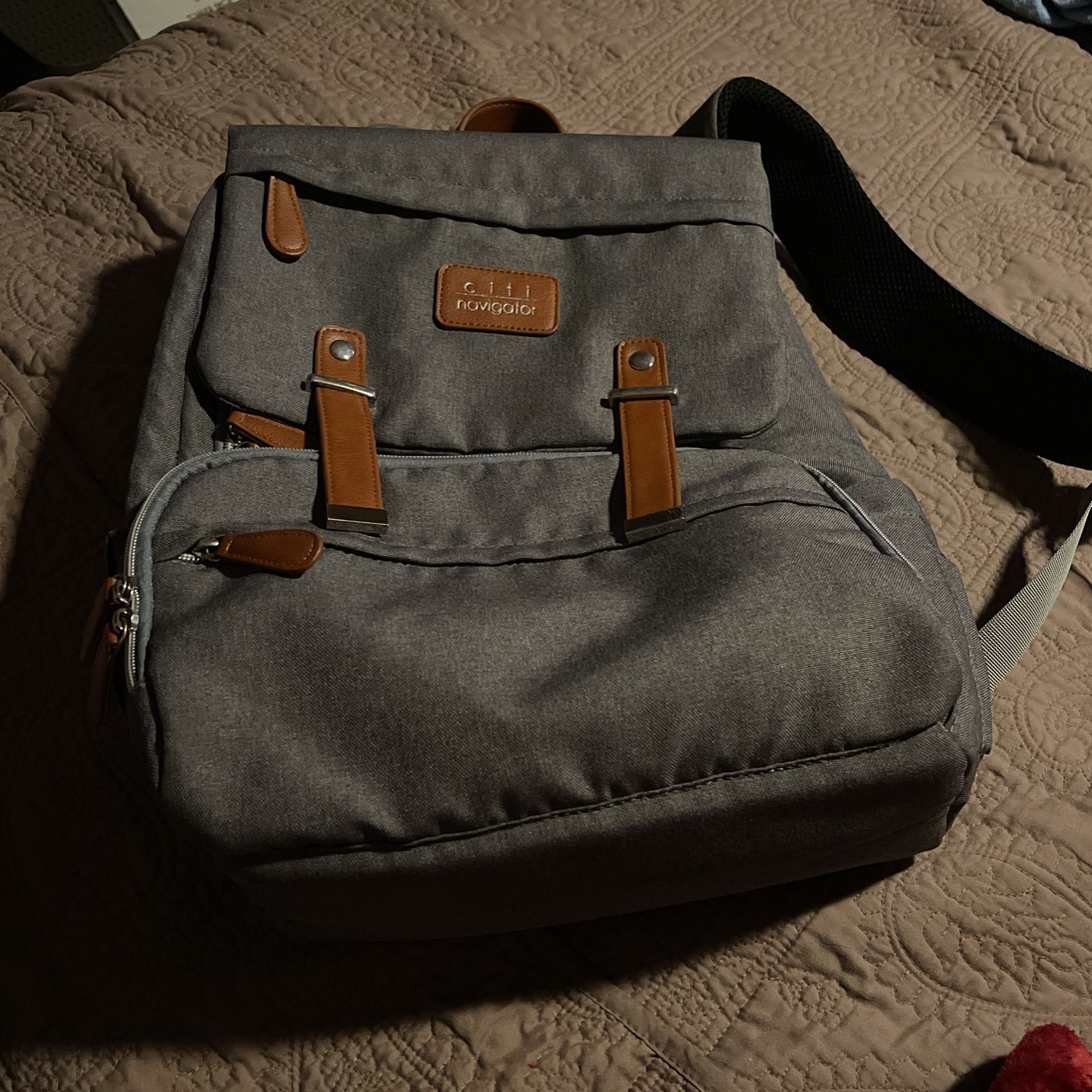 Skip*Hop Gray Citi Navigator Backpack Diaper Bag
