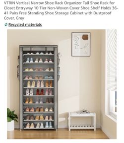 10-Tier Tall Shoe Rack with Cover