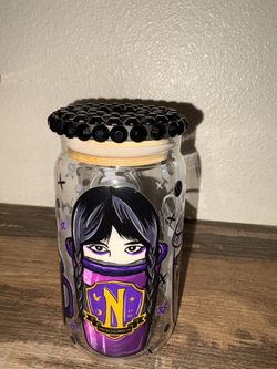 Wednesday Addams Glass Tumbler Cup