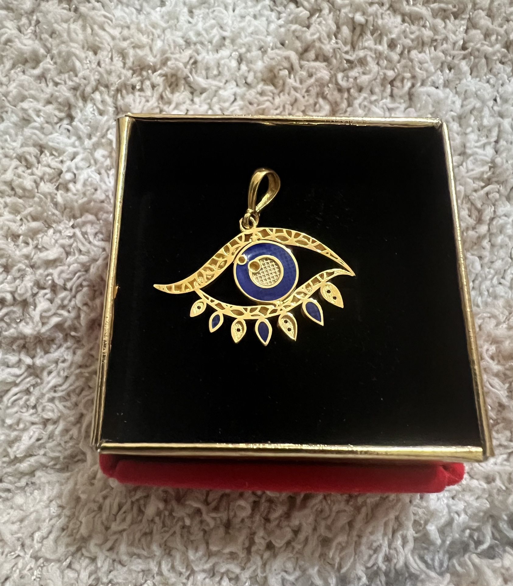 21k Solid Gold Evil Eye Charm