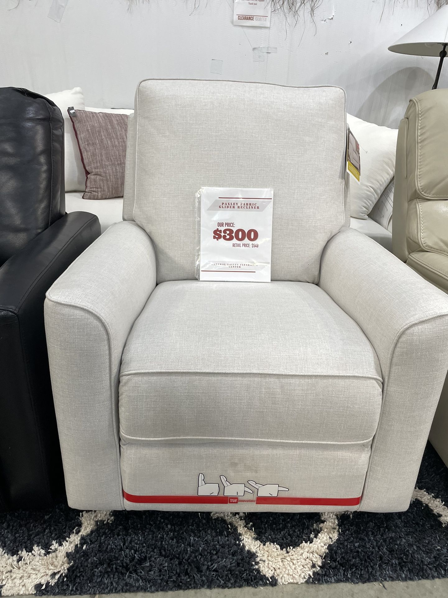 True Innovations Paxley Fabric Swivel Glider Recliner for Sale in