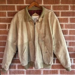 Vintage John Ashford Genuine Leather Flannel Lined Jacket 