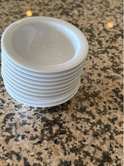 10 white melamine dessert bowls