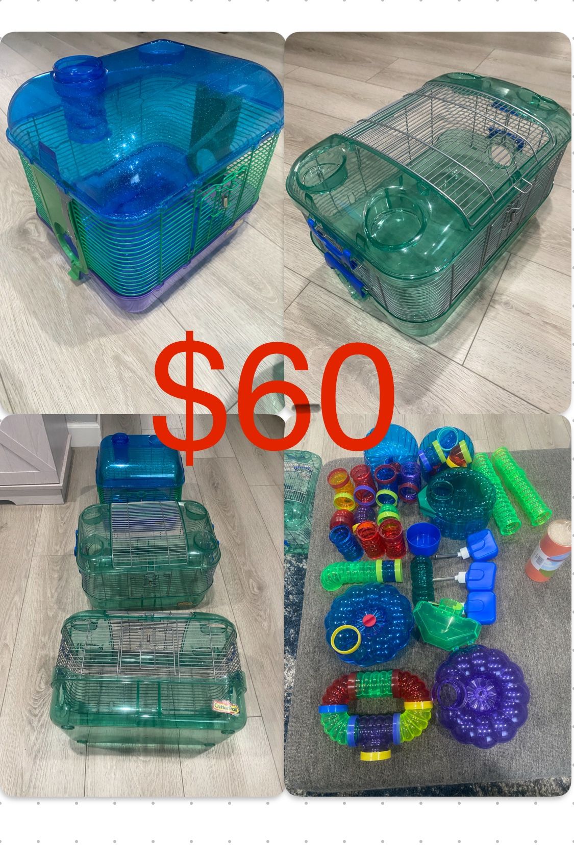 HAMSTER RAT CAGES. CRITTER TRAIL CAGE $60