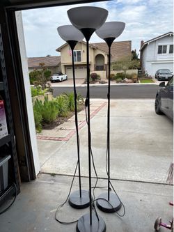 4 Black Standing Lamps