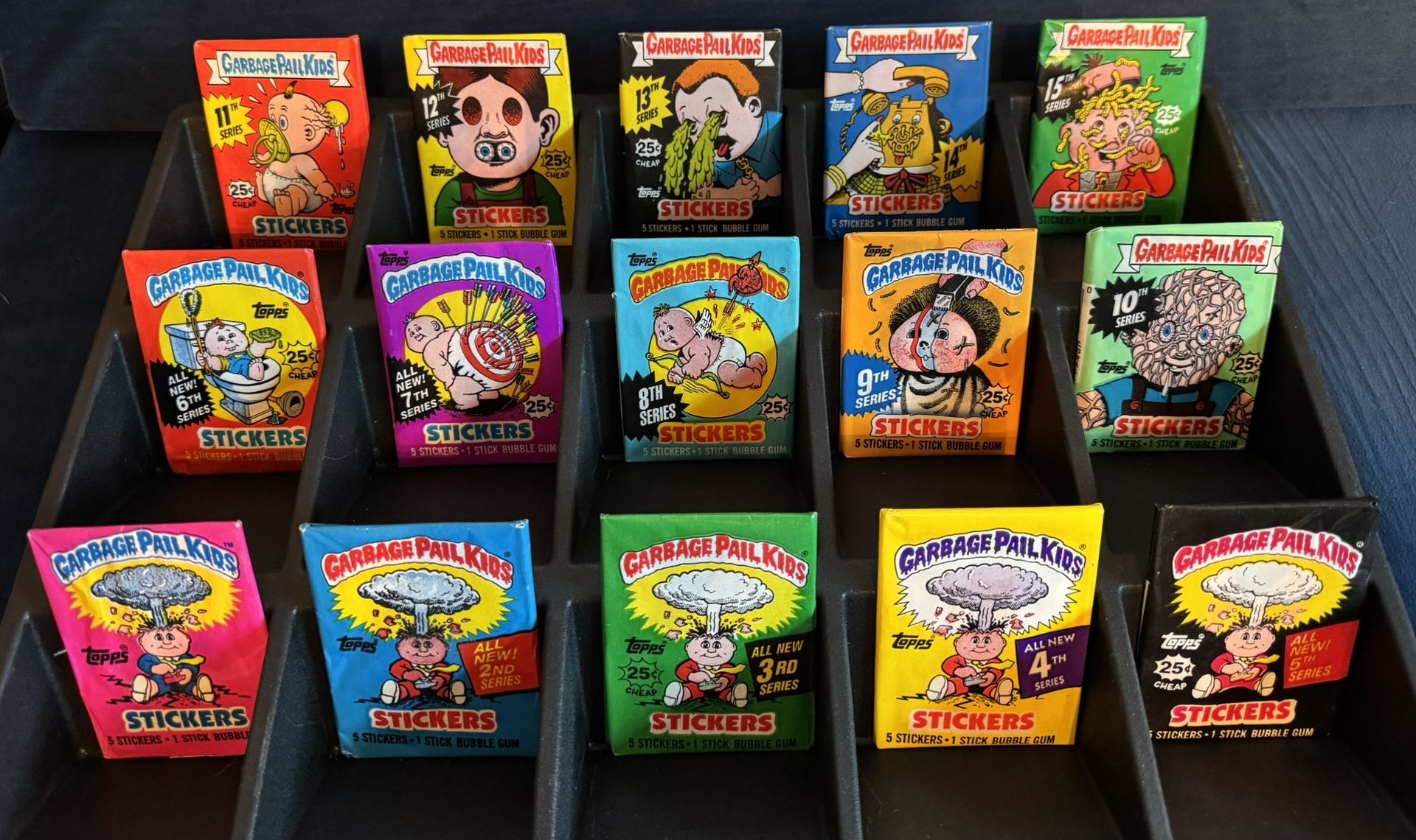 15 Unopened Packs of Garbage Pail Kids Cards Original Series 1-15 GPK OS1-OS15  One of each.
