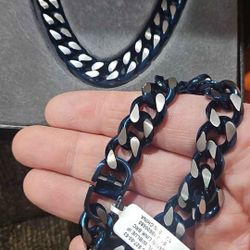 Steel Nation New Men's Necklace And Bracelet Set