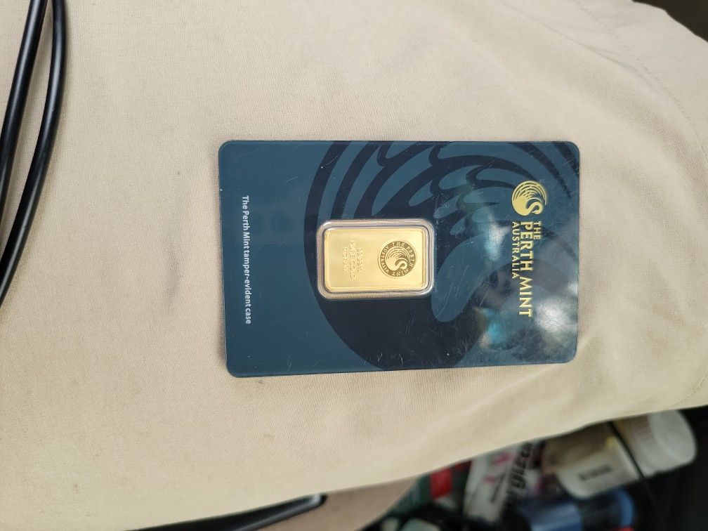 5 GRAM Gold Bar From The Perth Mint In Assay