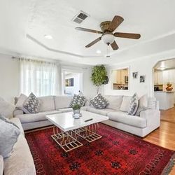 Off-White Sectional Sofa With Coffee Table. Give Your Best Offer 