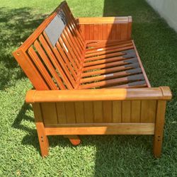 Full Size Teak Wood Futon Frame and Pad