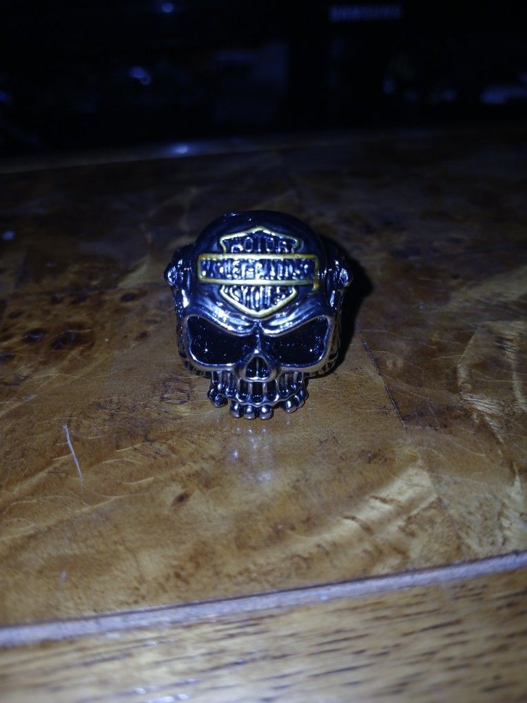 Harley Davidson Silver Skull Ring