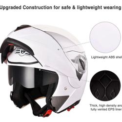 AHR RUN-M3 Modular Flip Up Helmet Full Face Dual Visor DOT Motorcycle  Size:L