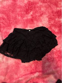 Little black ruffle lace skirt w shorts underneath size M