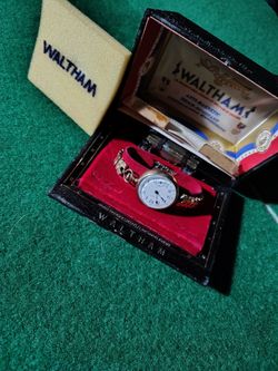 Vintage WALTHAM Antique Pocket Watch w/ Wrist Band & Original Box – Mechanical Wind-Up