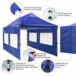 10x20ft canopy provides a large shade area enough for about 20 people to sit under