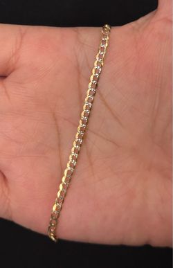 10K Solid Gold Diamond Cut Bracelet