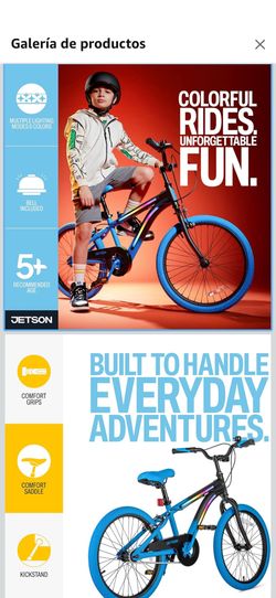 Jetson Light Rider - Bicicleta unisex iluminada para niños, marco de luz LED, 3 modos de luz diferentes