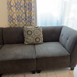 Gray Sectional Couches W/ Pillows