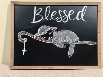 2x3 wooden framed chalkboard BLESSED