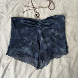 Blue halter top 