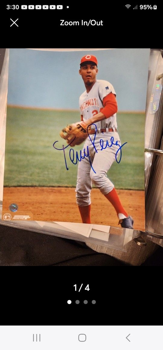 Tony Perez HOF Autographed/Signed Cincinnati Reds 8x10 With picture, schedule
