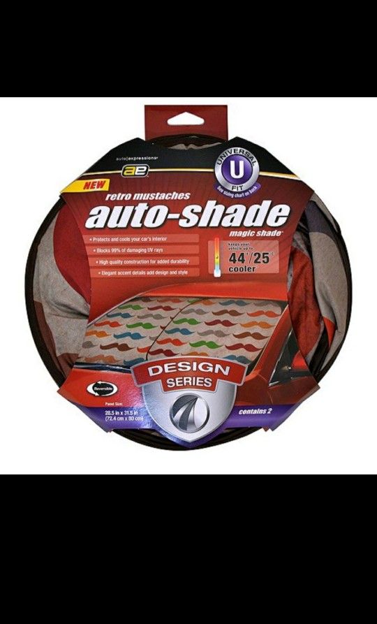 Auto Expressions Mustache Magic Windshield Shade