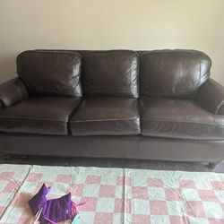 Brown Leather Couch And Recliner