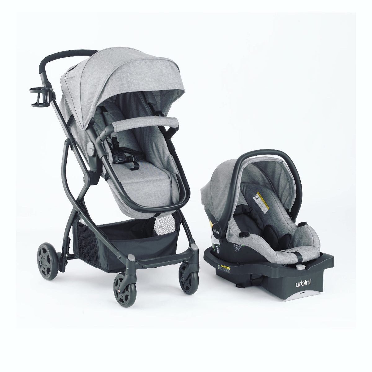 Stroller & Car Seat Combo - Special Edition Urbini Omni Plus 3in1 Travel System, Color Heather Gray