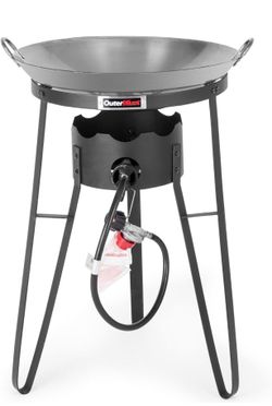 Cast Iron Camping Stove with Wok, 54000 BTU Outdoor Gas Cooker for Camping & Outdoor Cooking$120