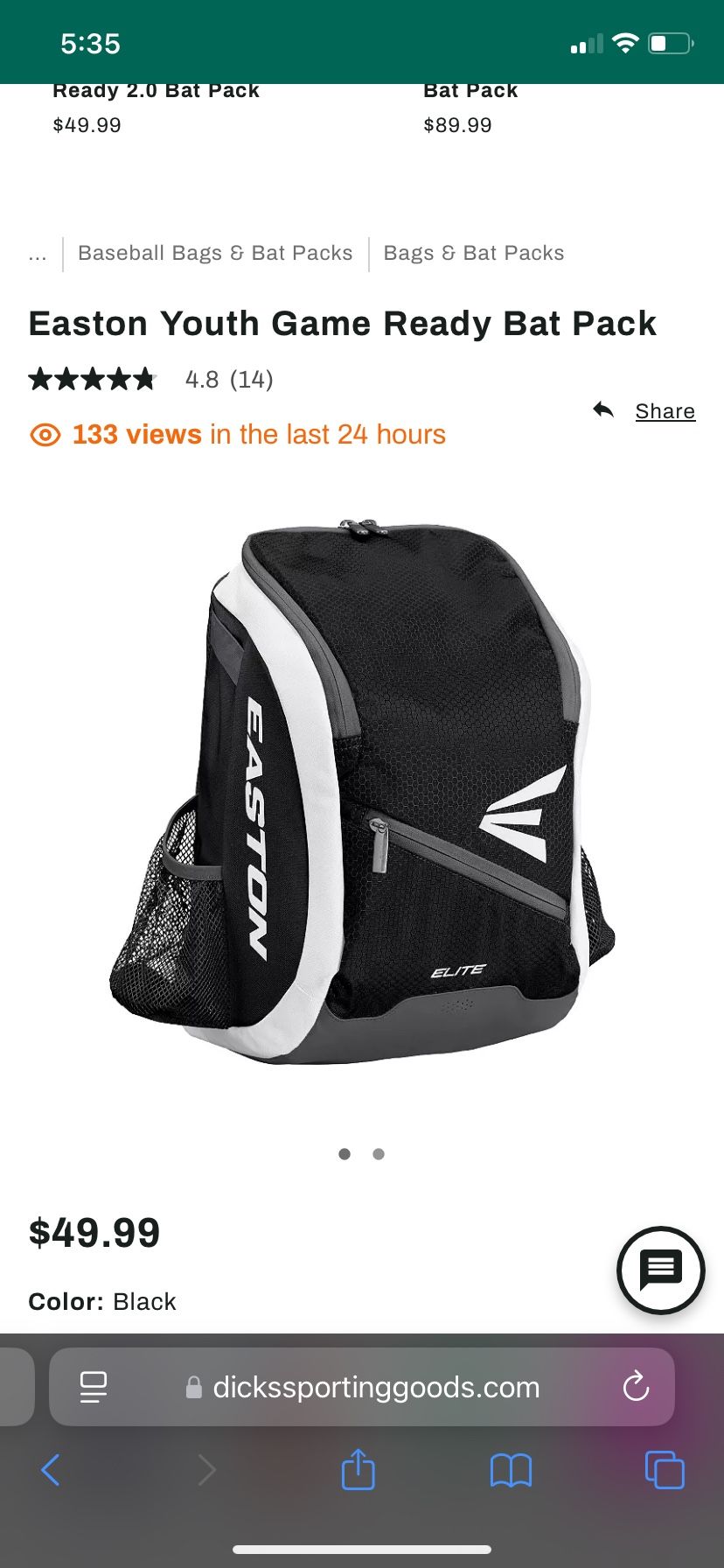 Easton Baseball Backpack