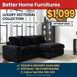 Brand new corduroy Sectional Sofa- Finance Available