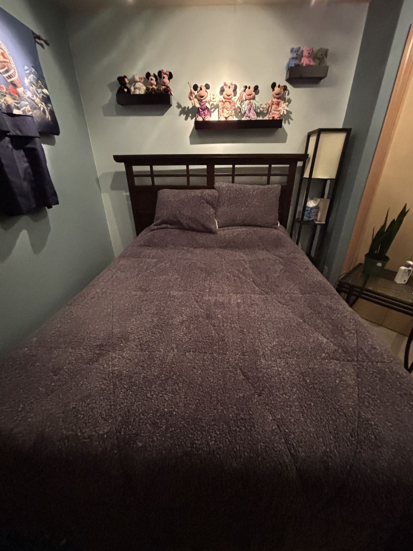 Queen bed with headboard