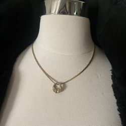 Vintage Italian Gold Plated Toned Dainty Chain And Pendant 16”