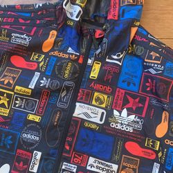 Adidas Colorful Logo Windbreaker In Size Large