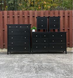 Black Wood Dresser Set – 4 Pieces