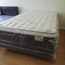 Queen Size Euro Pillow Top Mattress Set