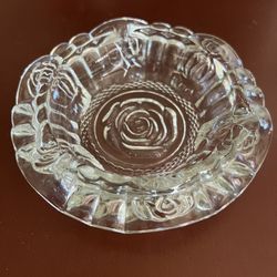 Vintage Rose Glass Ashtray