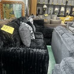 Luxury Black Plush Sectional Couch – $875